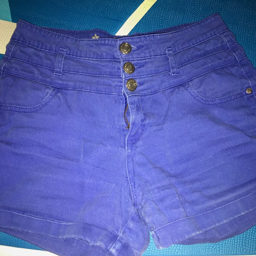 High Waisted Blue Shorts